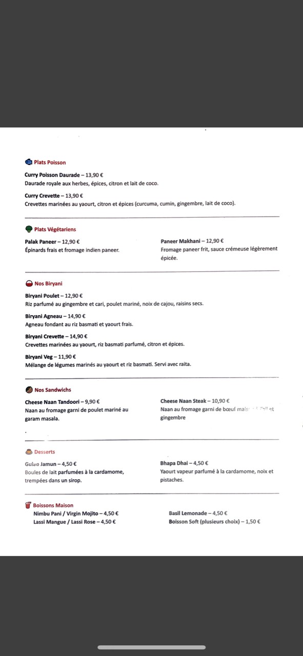 Chilli TANDOORI menu 2