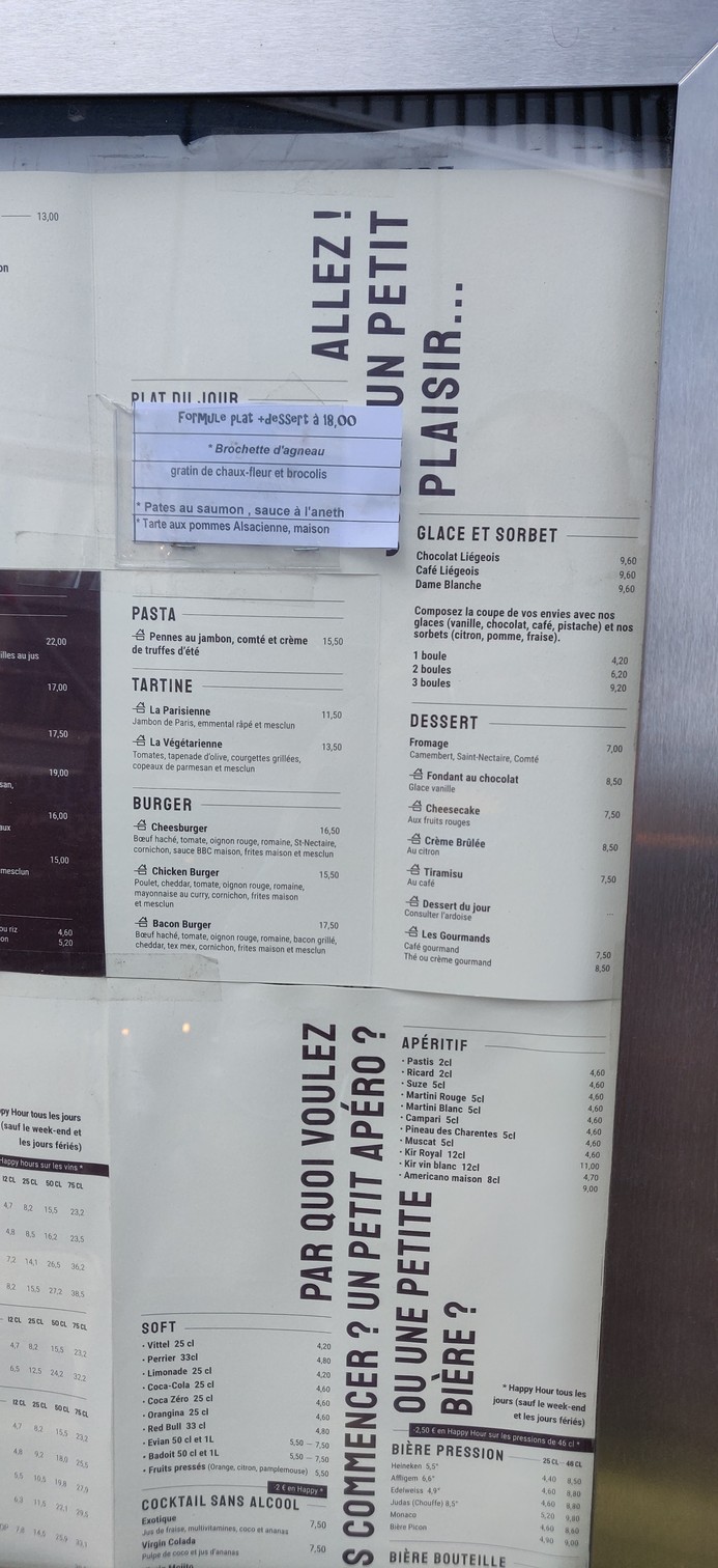 Le Cosy Montparnasse menu 2
