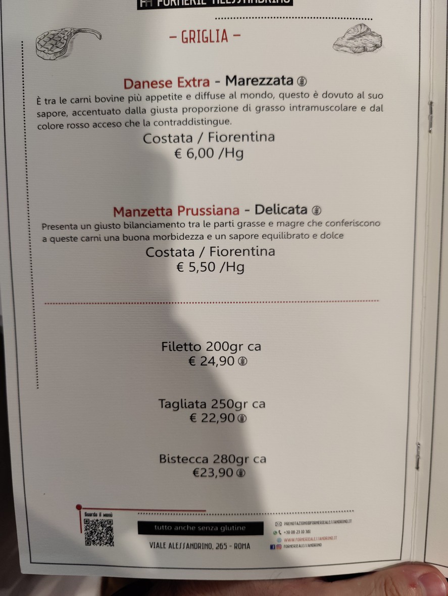 Fornerie Alessandrino menu 1