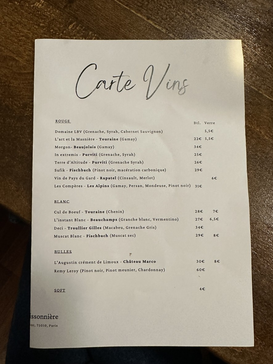 L'école buissonnière menu 2