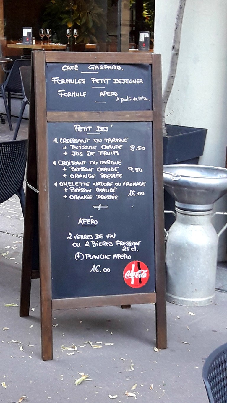 Café Gaspard menu 1