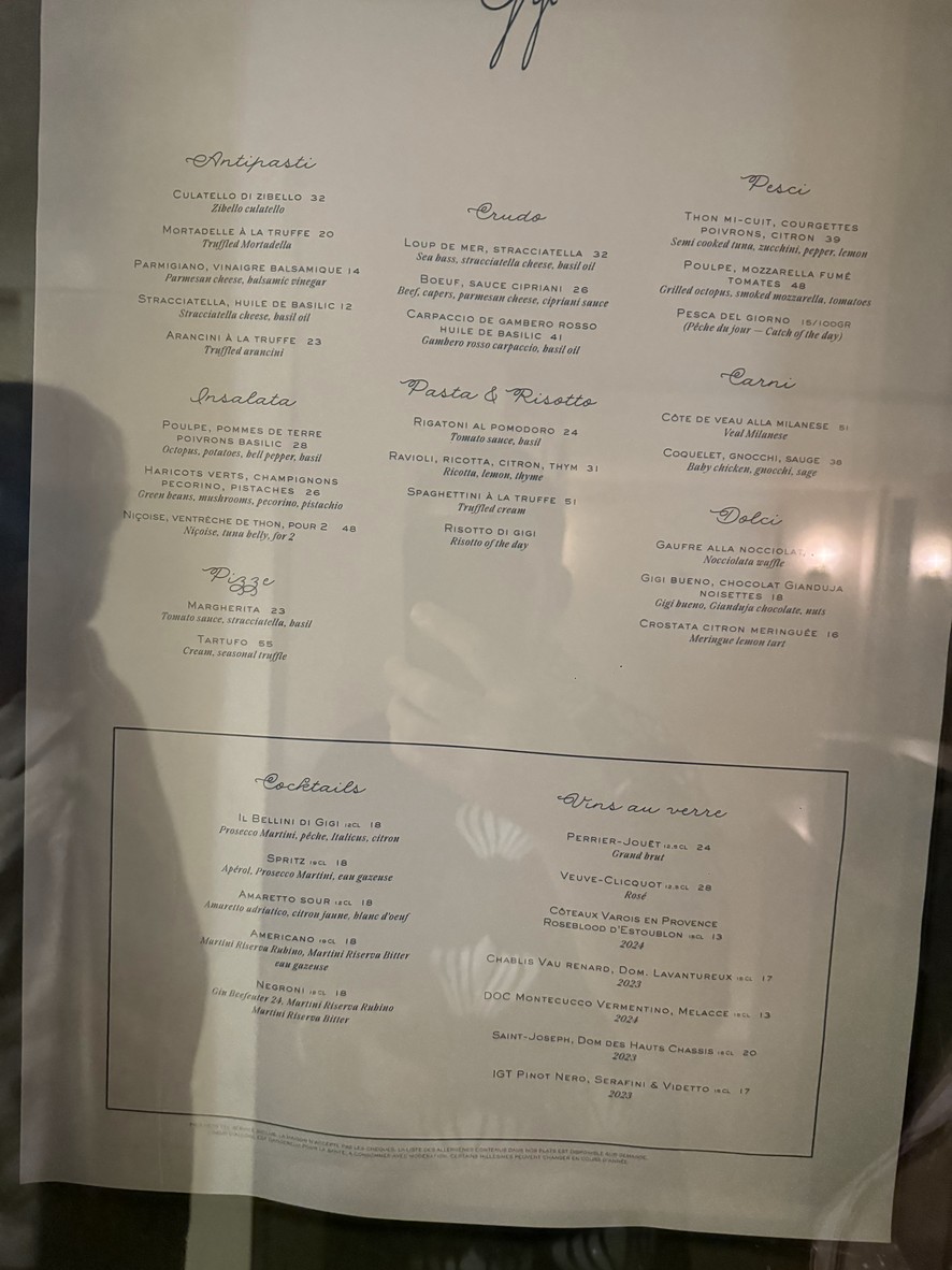 Gigi Paris menu 2