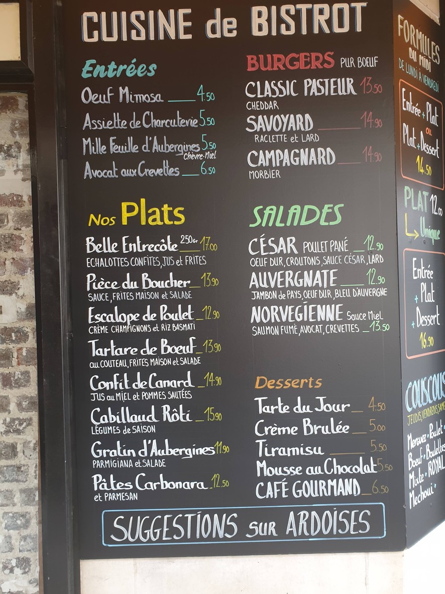 Le Petit Pasteur menu 1