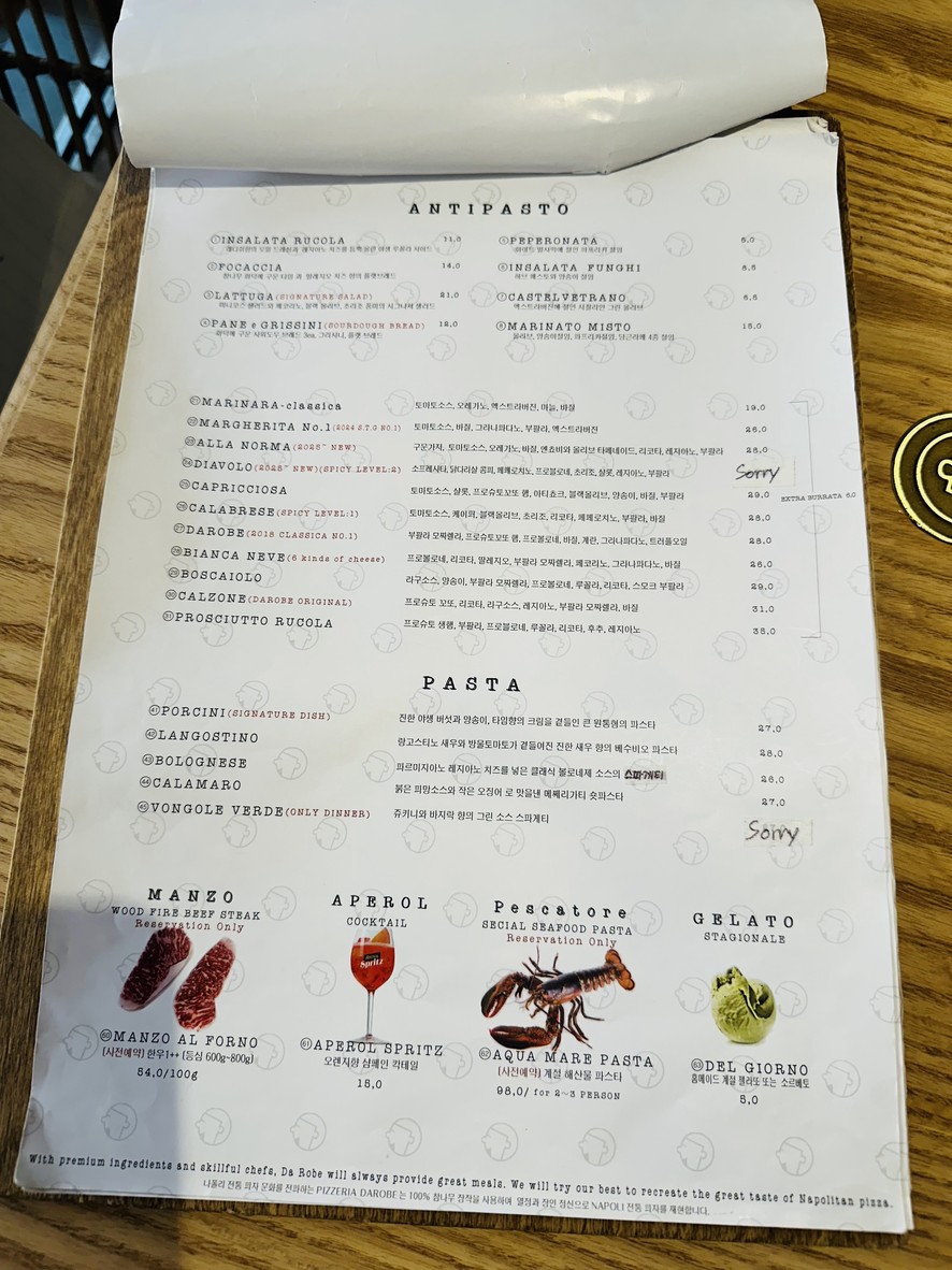 Darobe menu 1