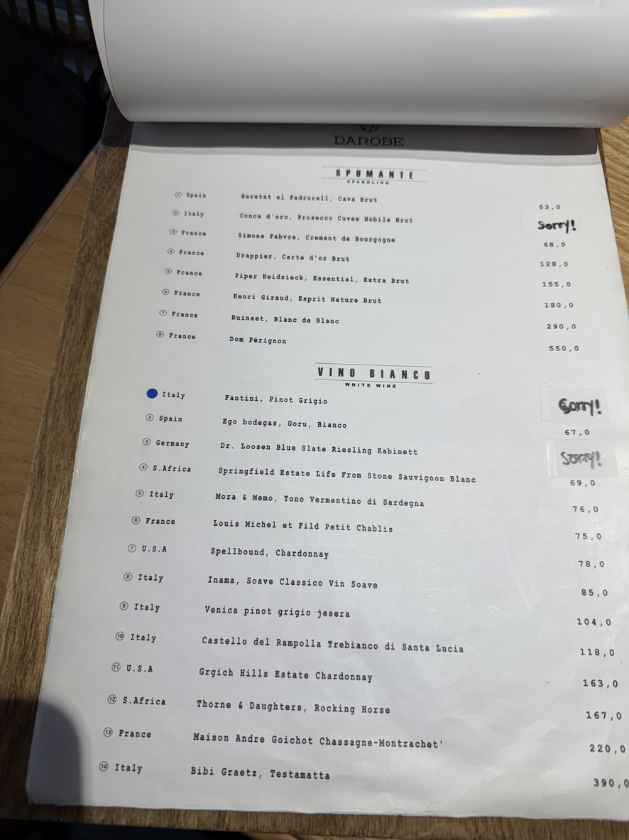 Darobe menu 2
