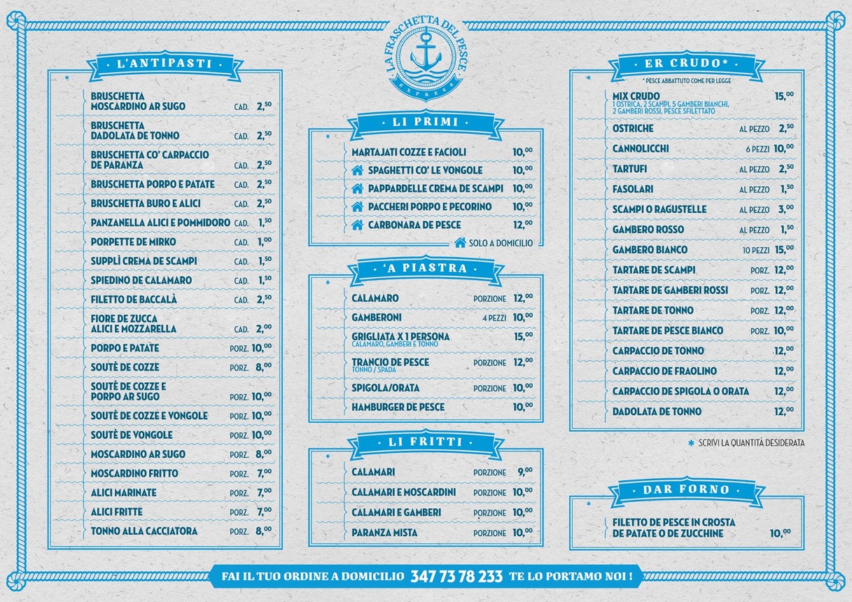La Fraschetta del Pesce EXPRESS menu 1