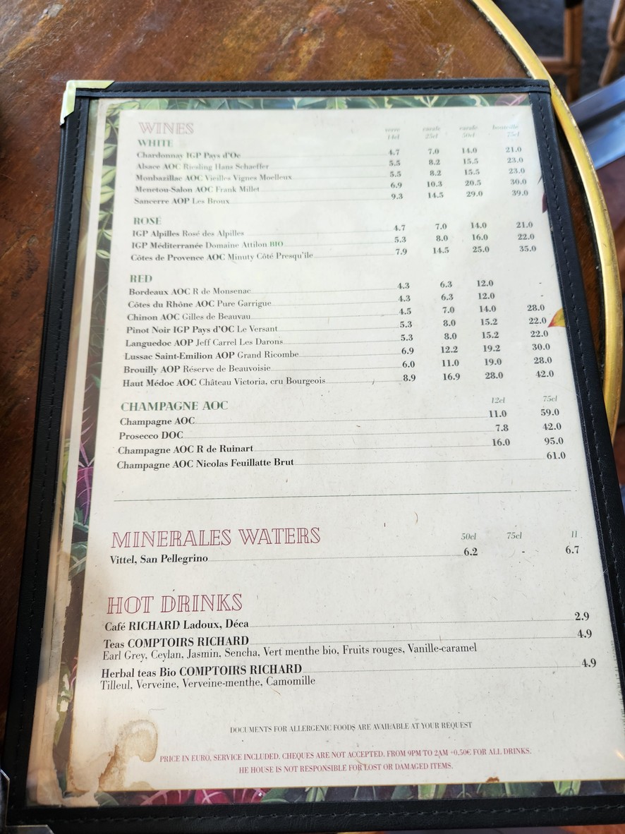 Royal Pereire menu 3