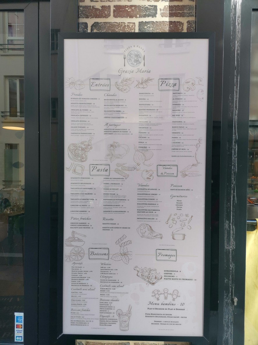 Grazia Maria menu 1