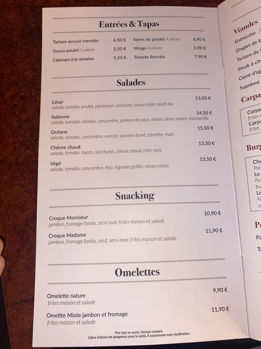 Le Normand'y menu 2