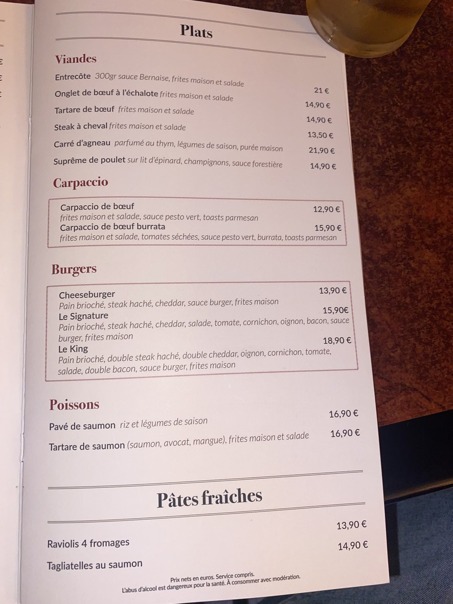 Le Normand'y menu 3