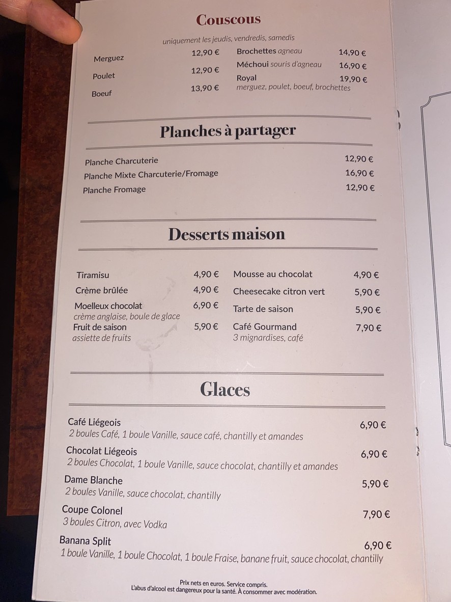 Le Normand'y menu 4