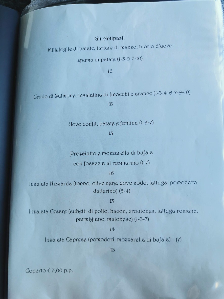 Ristorante Caffè Parnaso menu 1