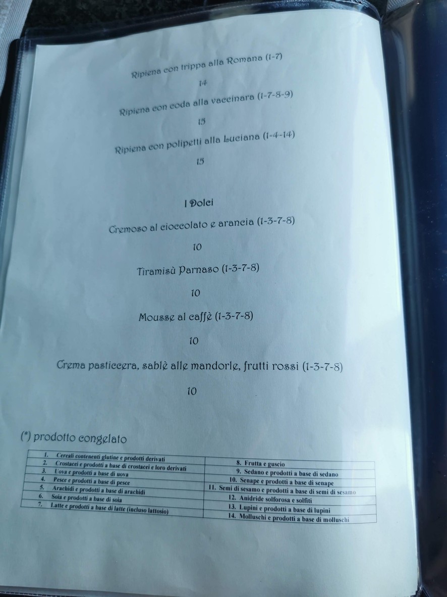 Ristorante Caffè Parnaso menu 5