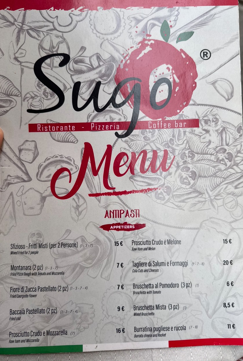 Sugo menu 1