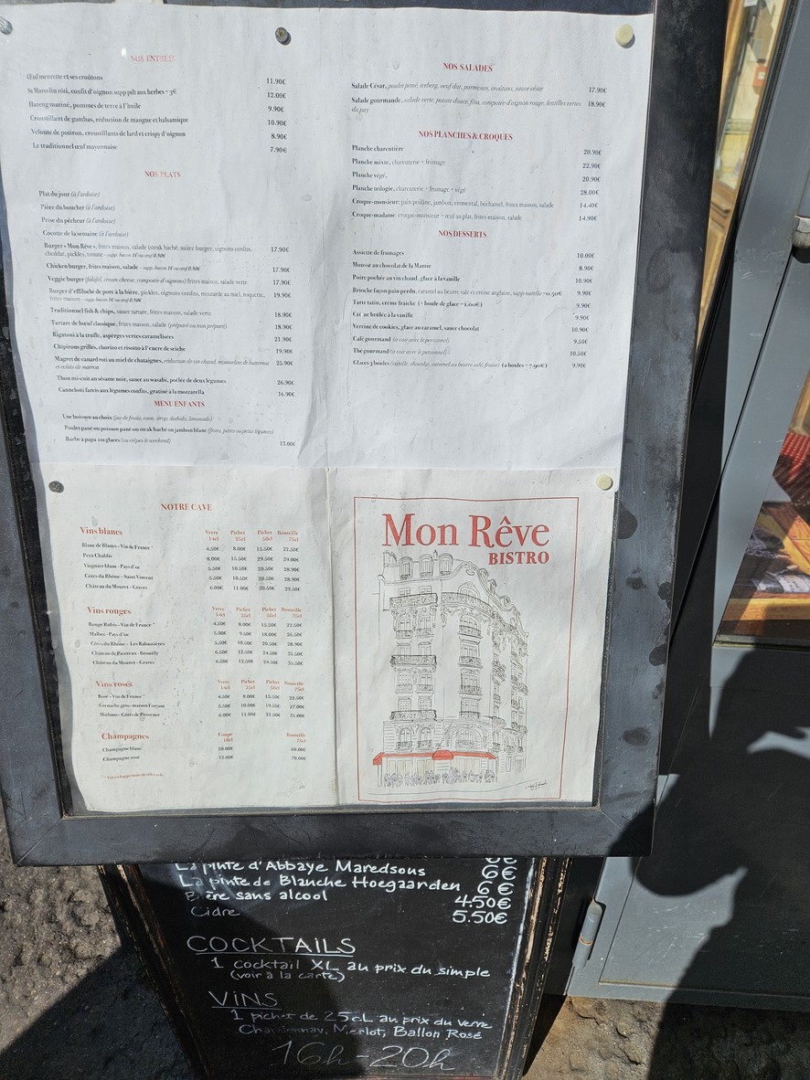Bistro Mon Rêve menu 1
