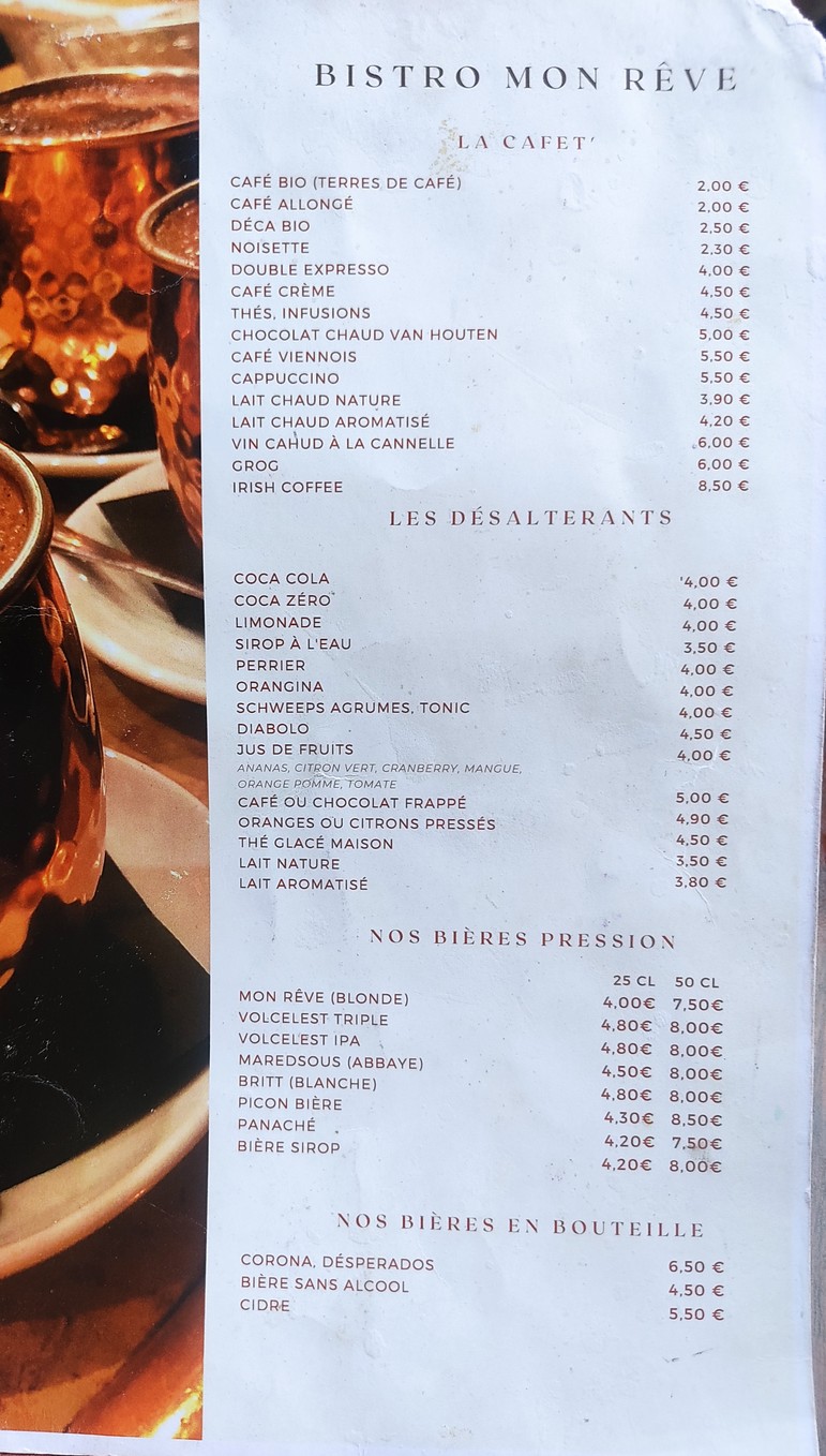 Bistro Mon Rêve menu 2