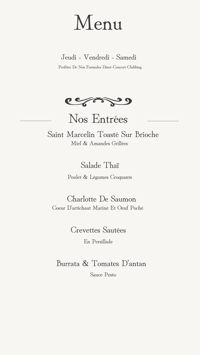 Bizz'art menu 2