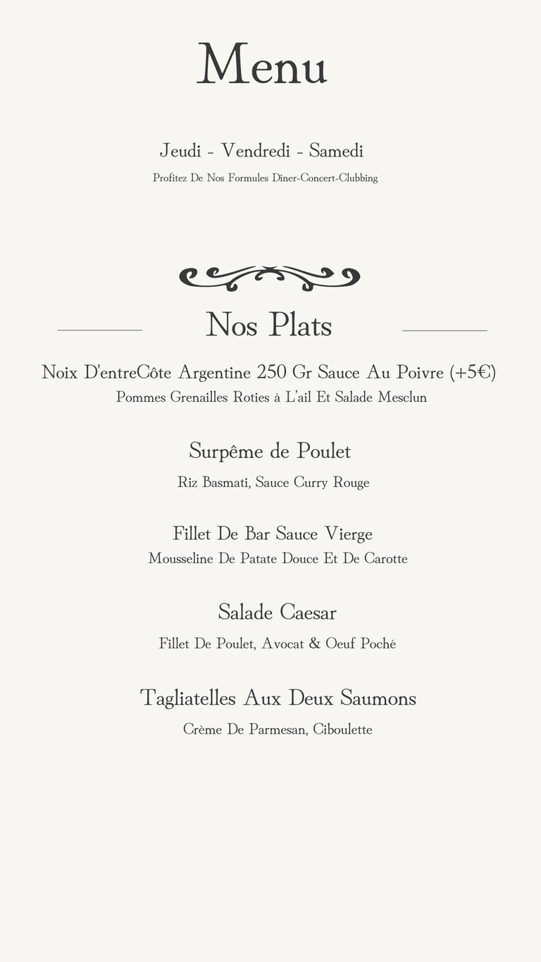 Bizz'art menu 3