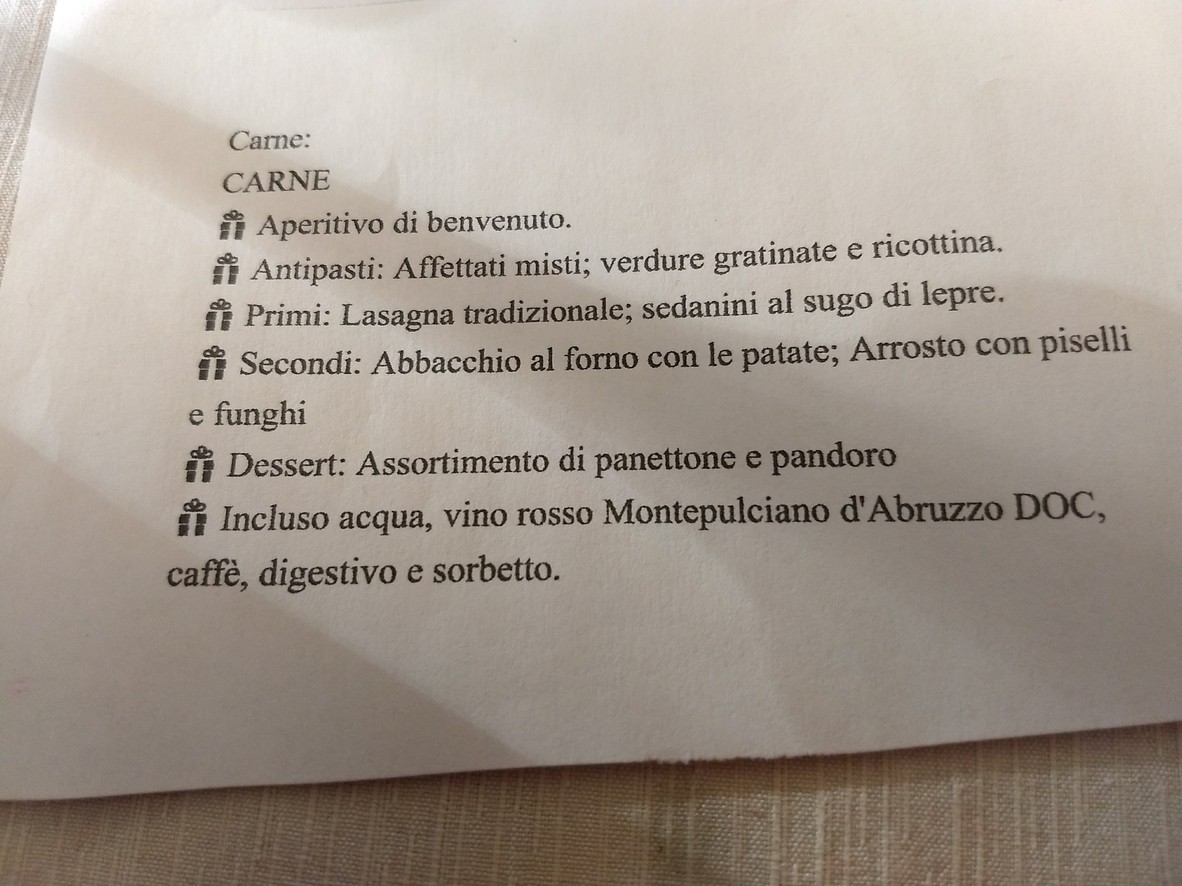 Il Pescatore menu 2