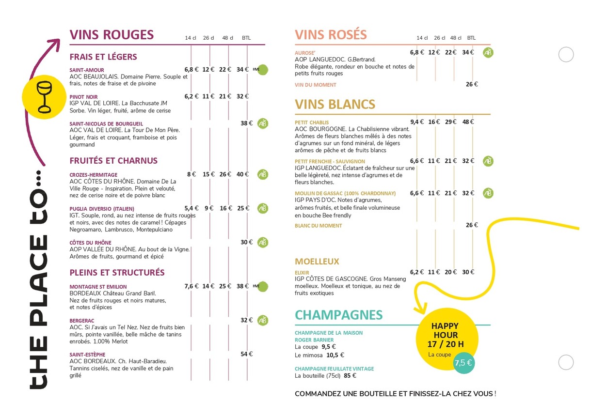 The Place to...Wagram - Restaurante Pub París 17 menu 3