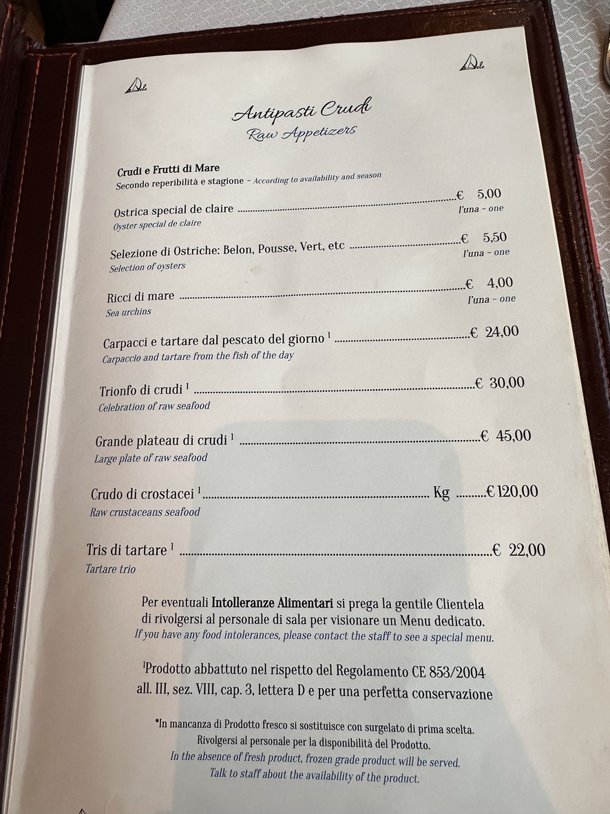 Ristorante Le Vele menu 1