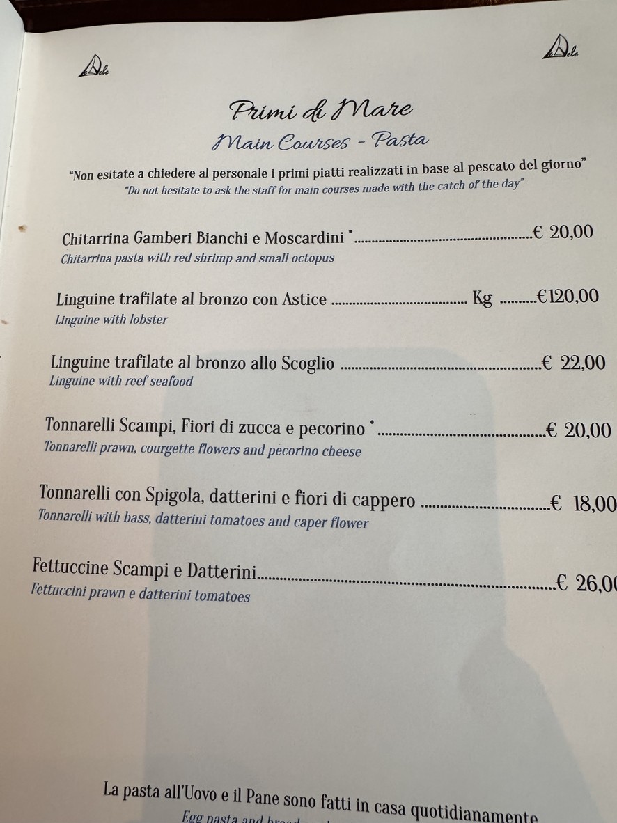 Ristorante Le Vele menu 3