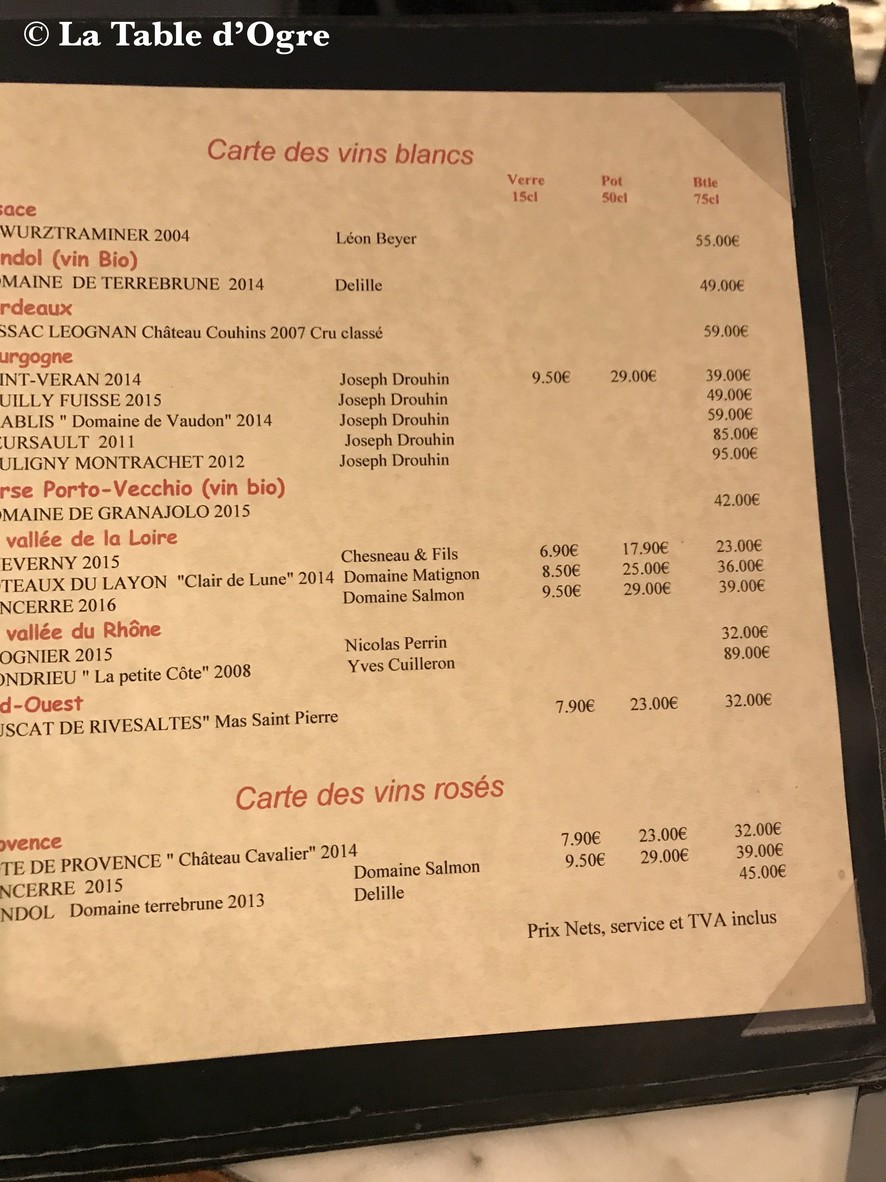 La Violette menu 2