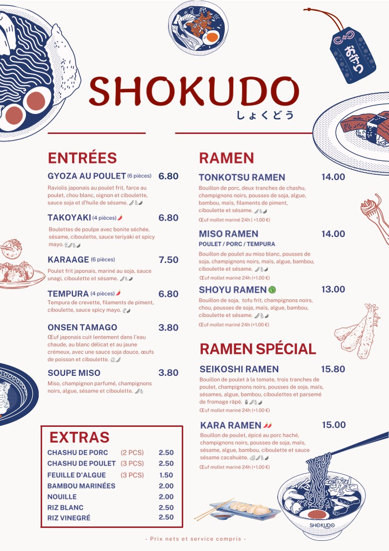 SHOKUDO menu 1