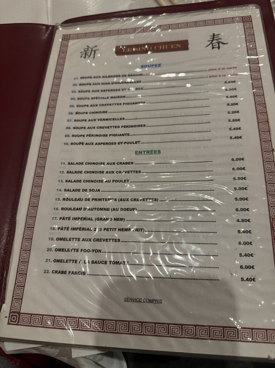 Sing Chuen menu 1