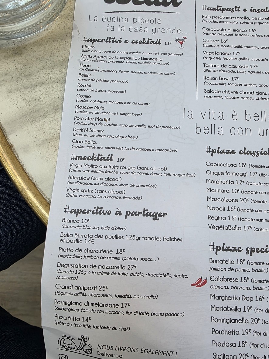 Ciao Bella menu 1
