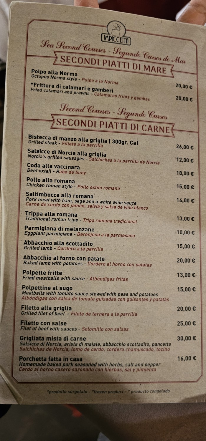 Impiccetta menu 3