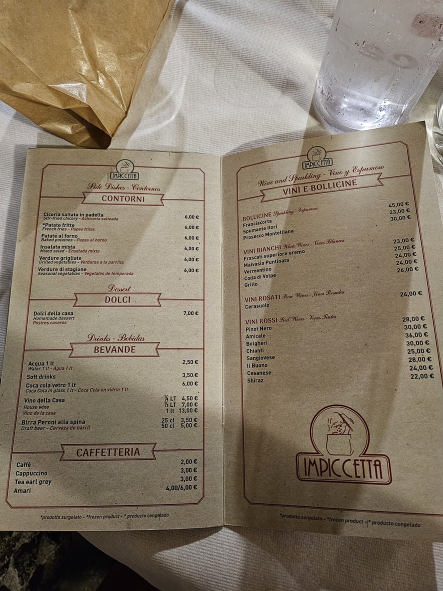 Impiccetta menu 5