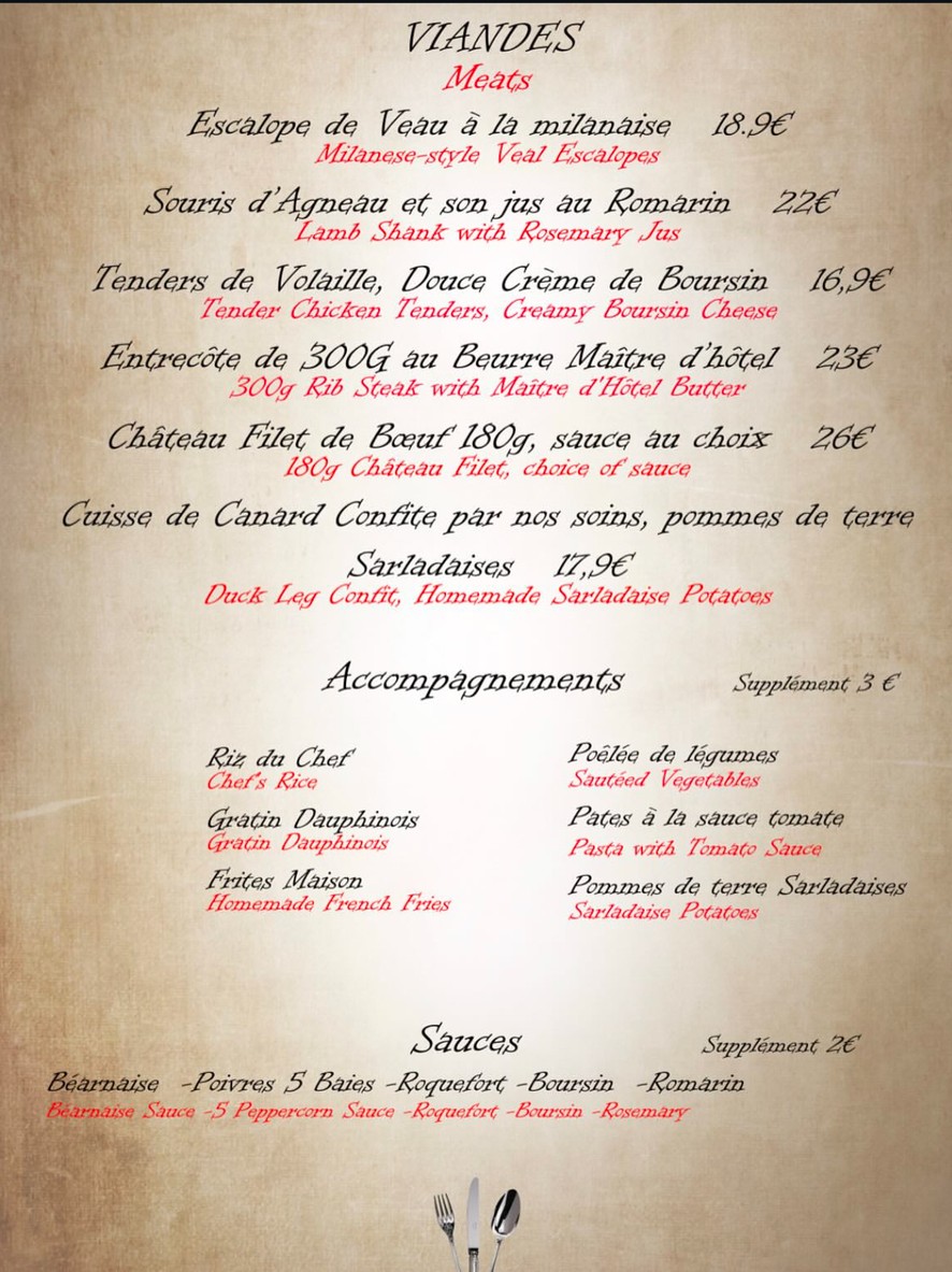 Les Ateliers de Pantin menu 3
