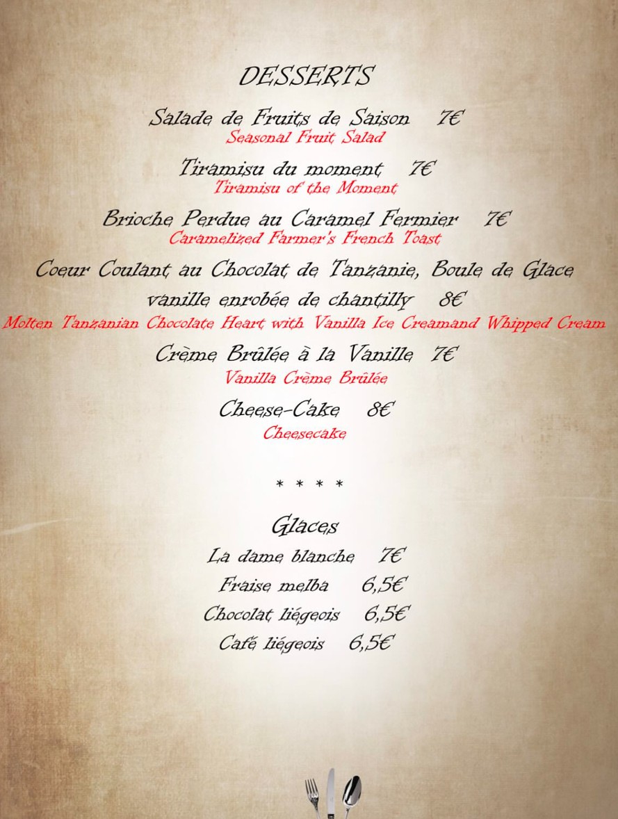 Les Ateliers de Pantin menu 4