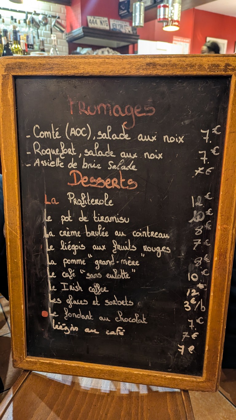 Restaurant 14 Juillet menu 2