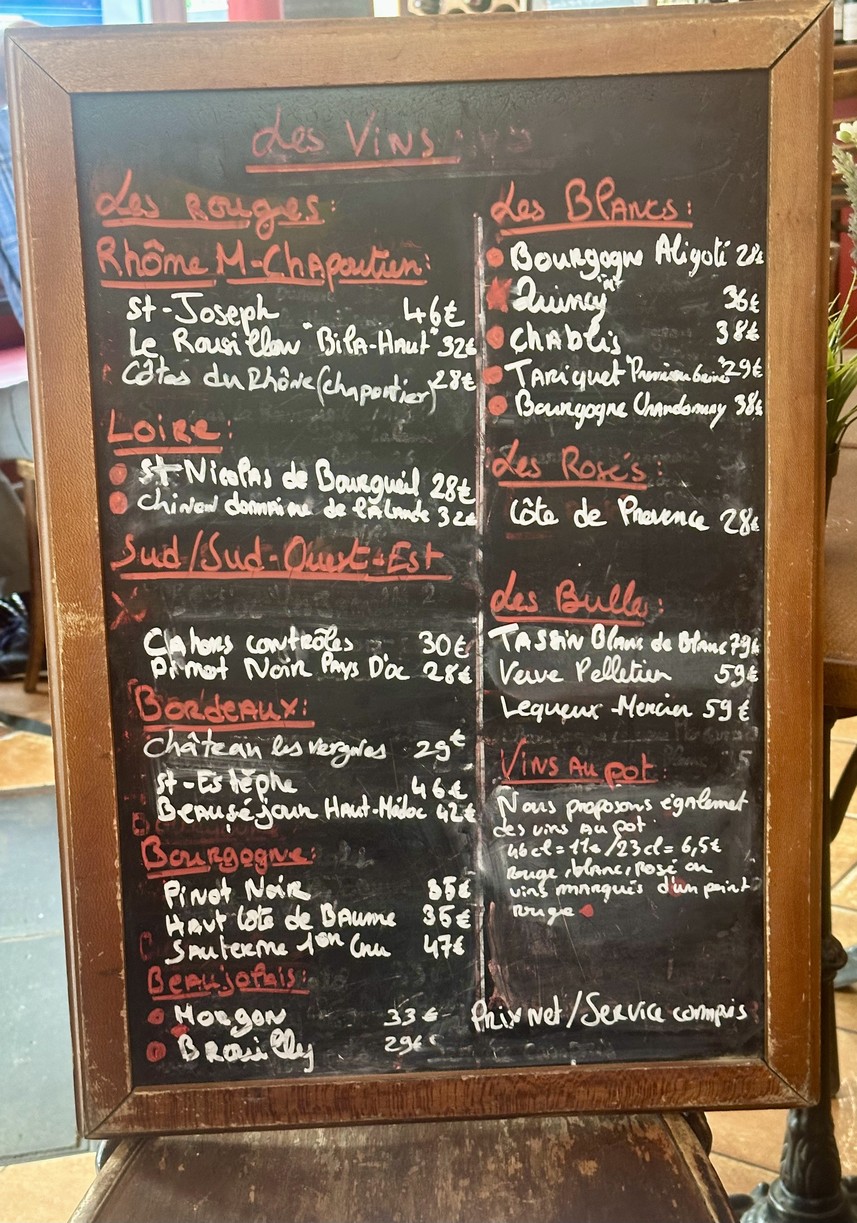 Restaurant 14 Juillet menu 3