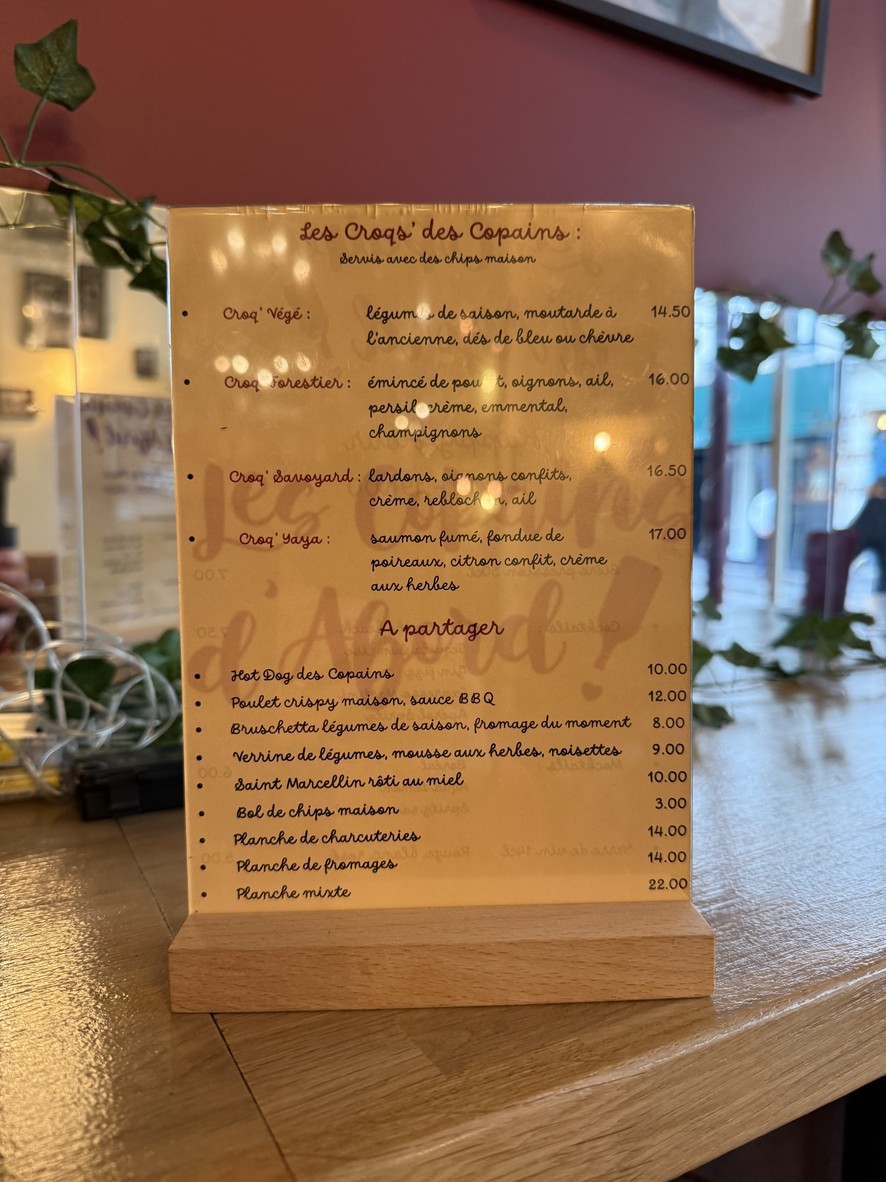 Les copains d’abord menu 2
