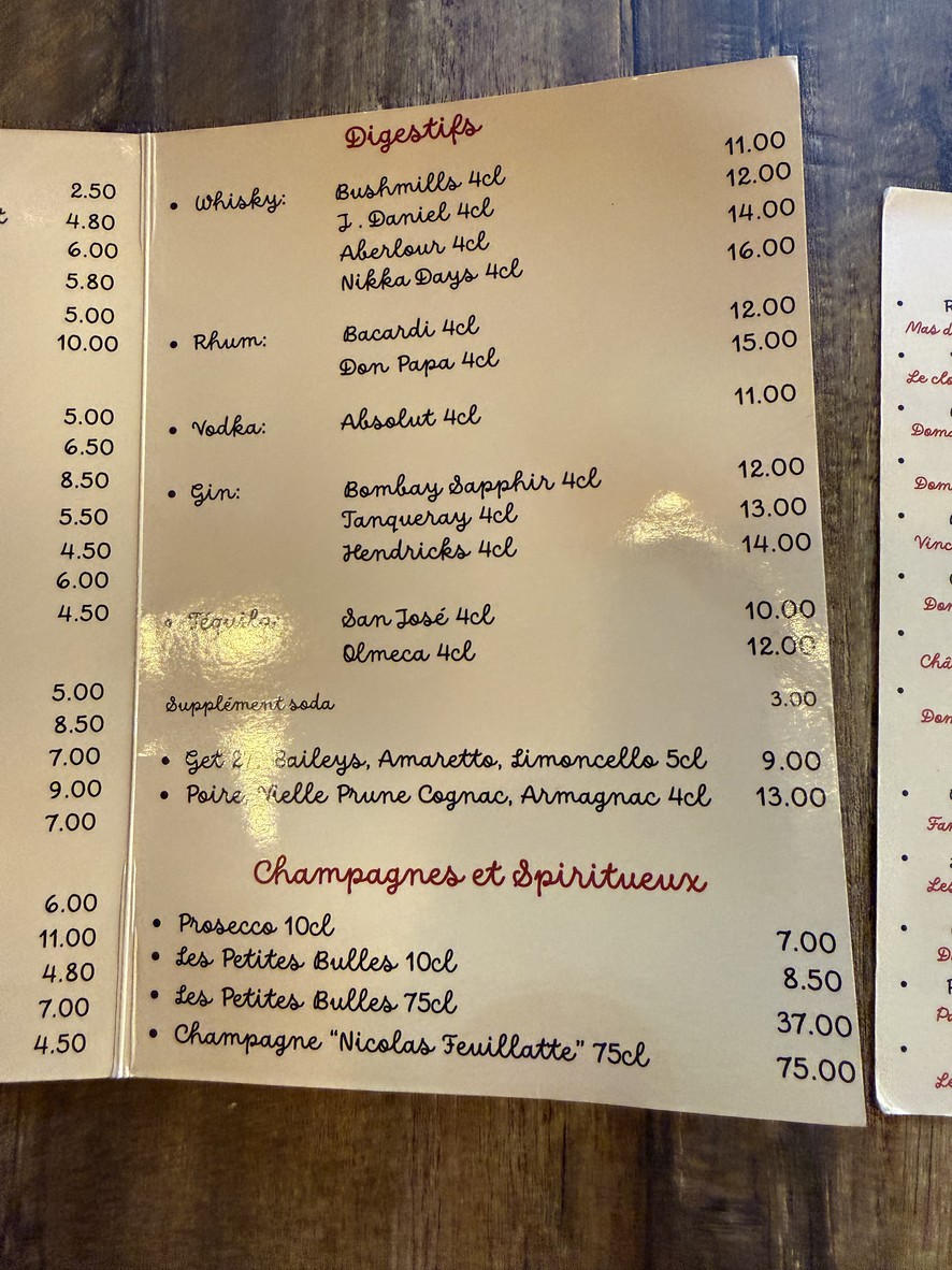 Les copains d’abord menu 5