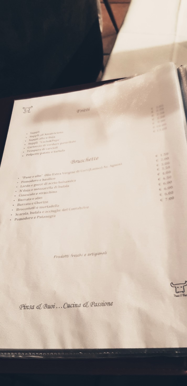 Pinsa e buoi dei...San Giovanni menu 1