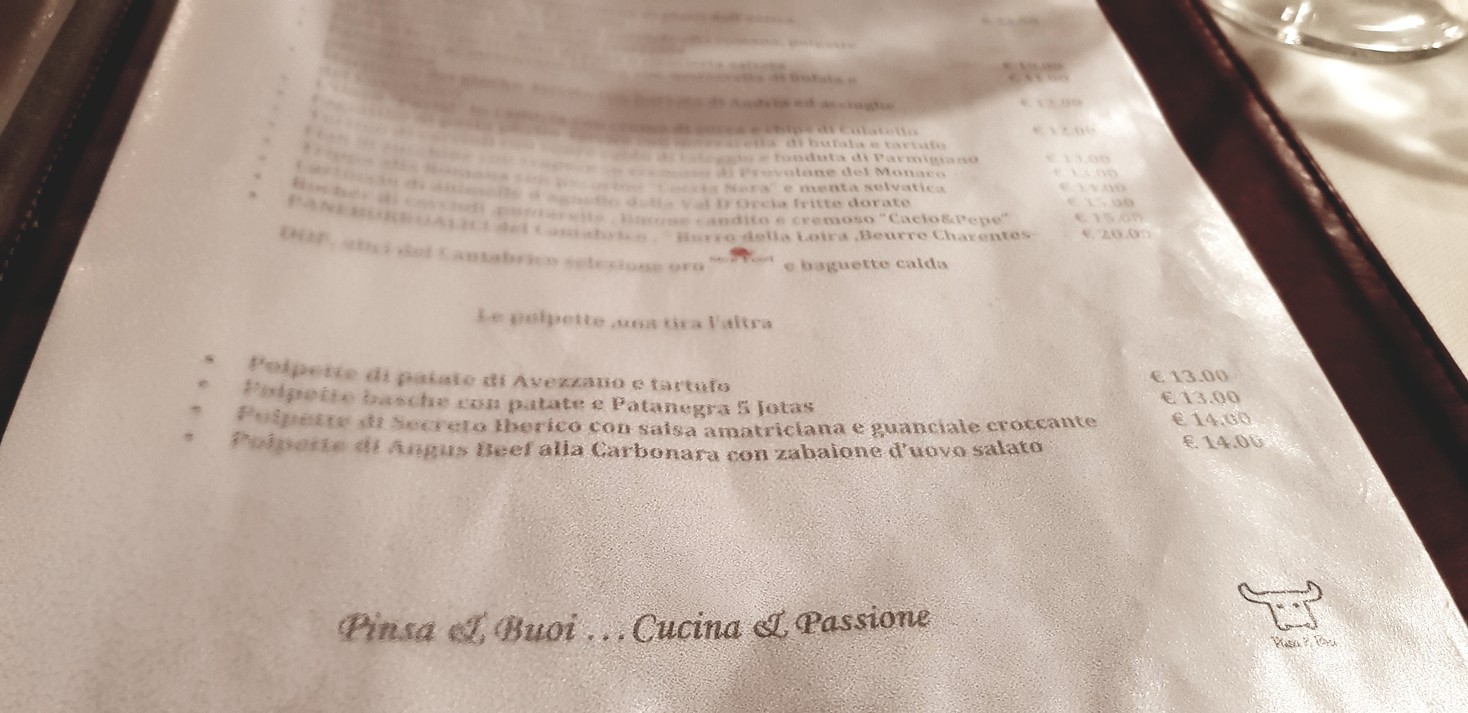 Pinsa e buoi dei...San Giovanni menu 4