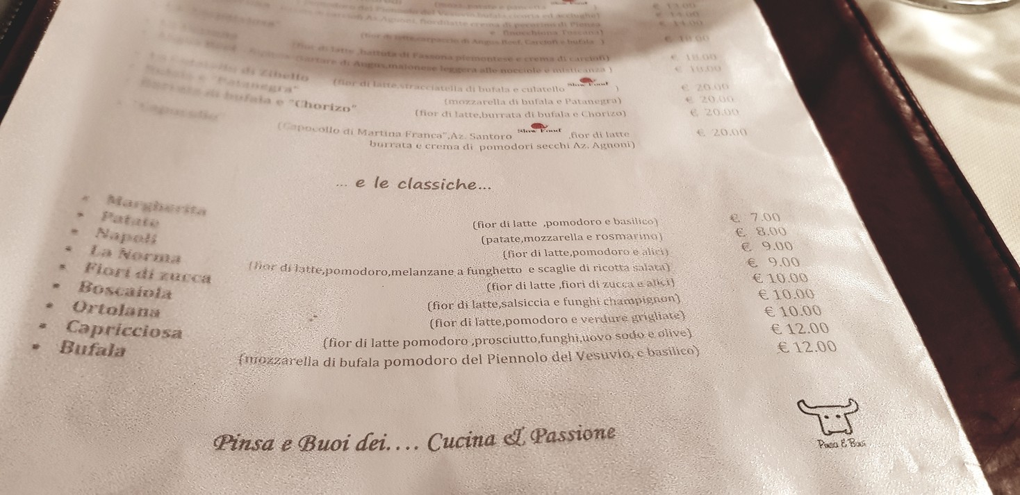 Pinsa e buoi dei...San Giovanni menu 5