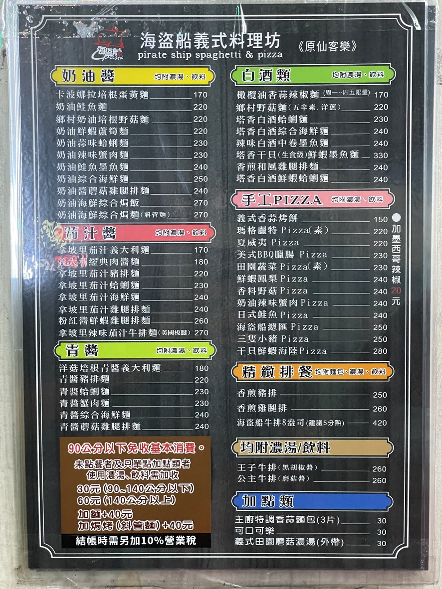 Hǎi dào chuán yì shì liào lǐ fāng menu 1