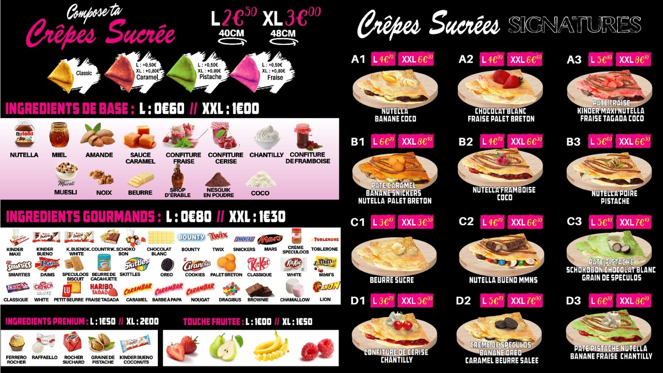 Crêpe Show menu 4