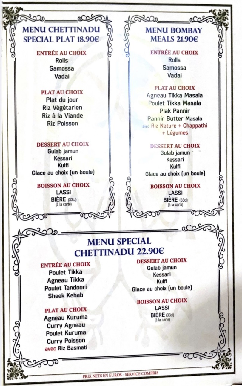 Chettinadu Restaurant menu 2
