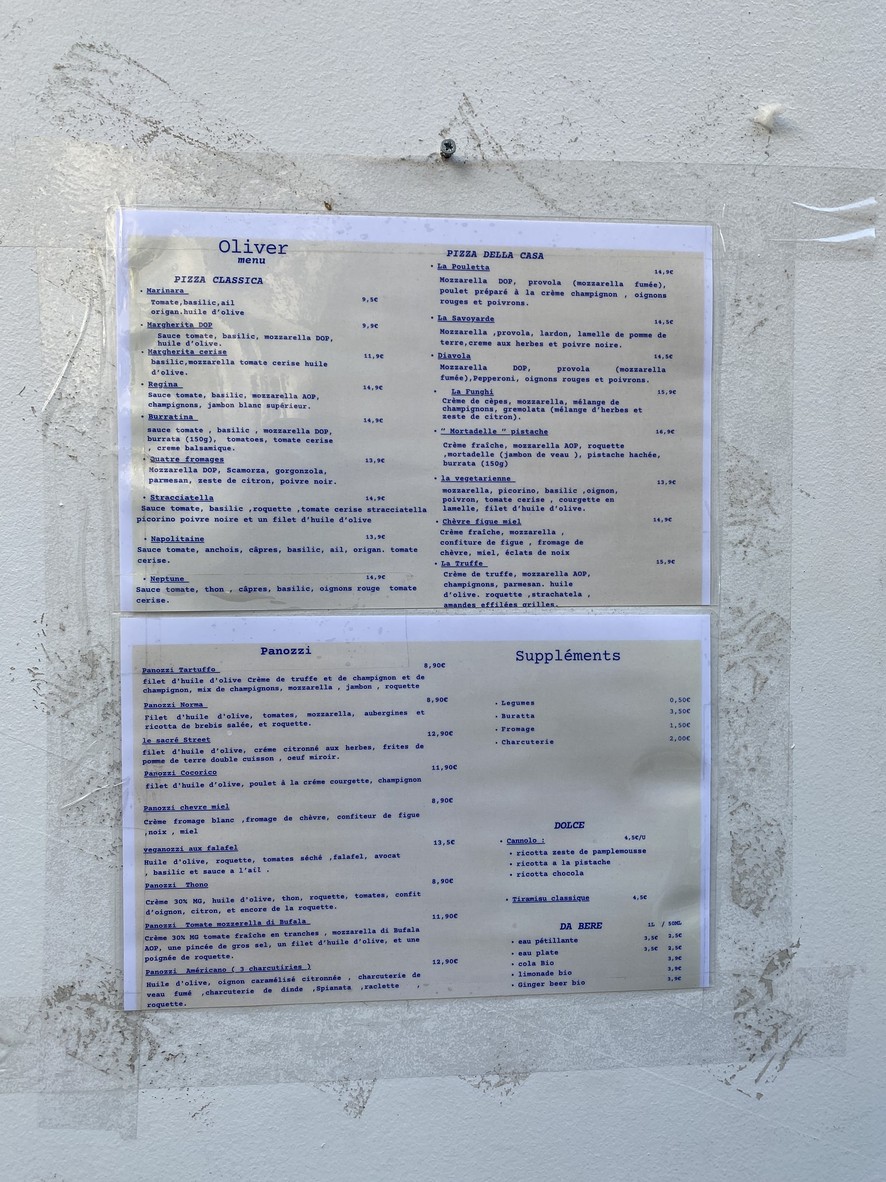 Oliver menu 1