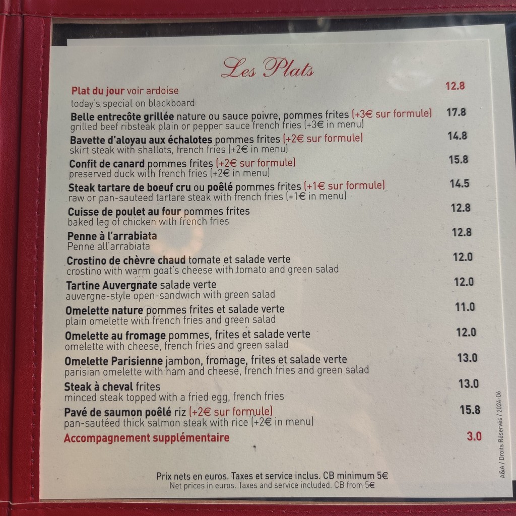 Le Petit Flore menu 2