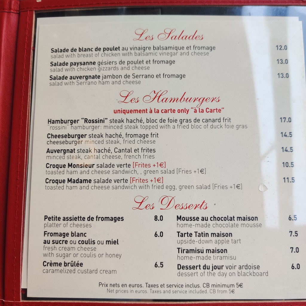 Le Petit Flore menu 3