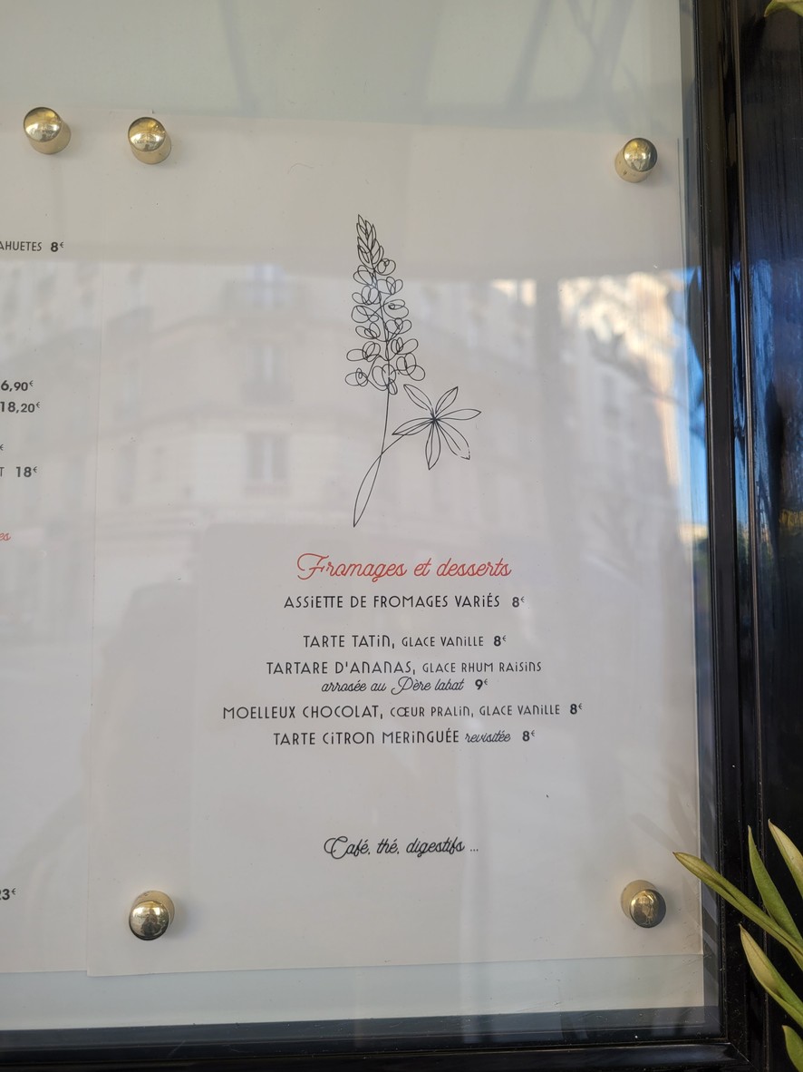 Bistrot Lupin - Bécon les Bruyères menu 3