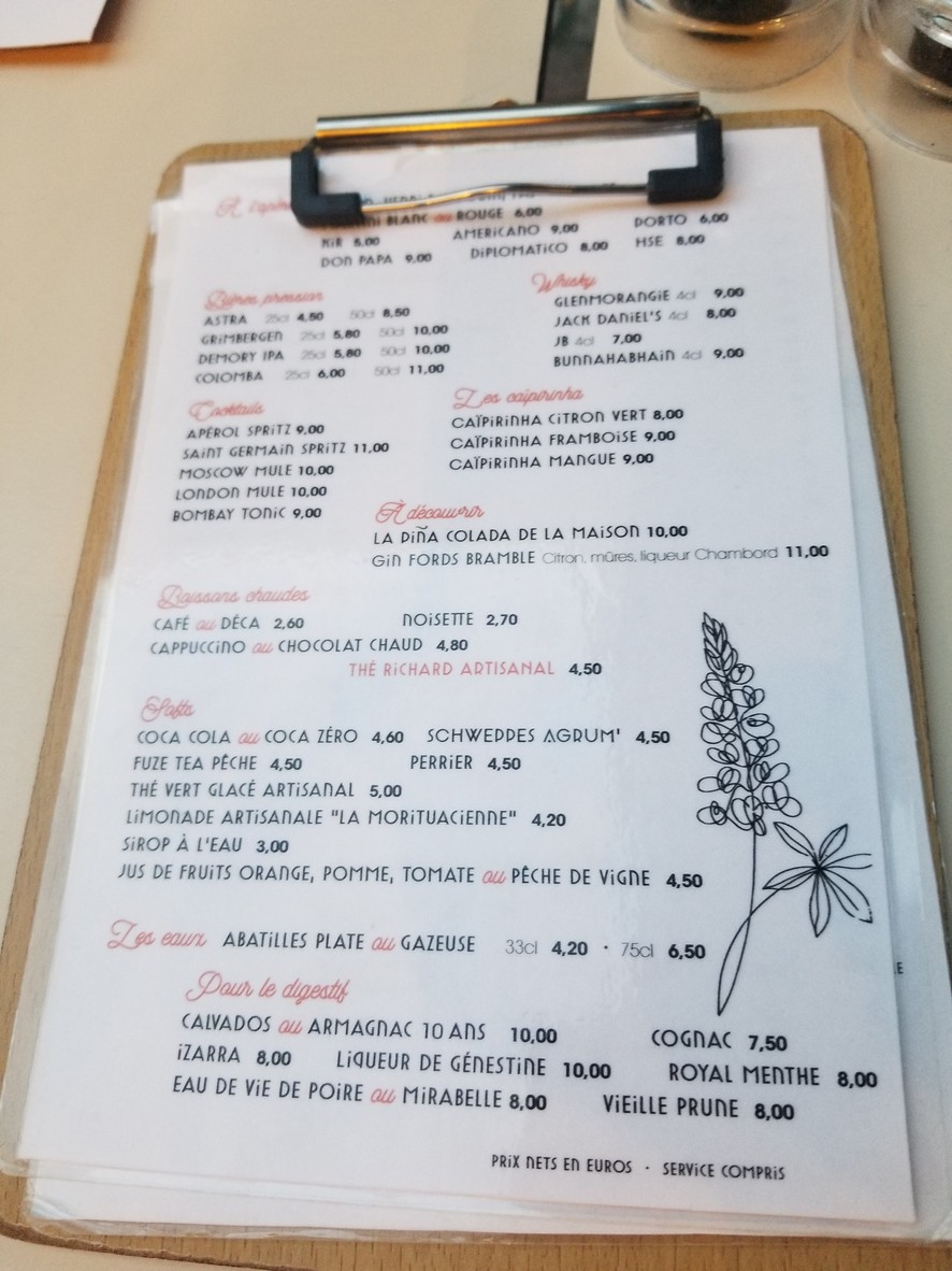 Bistrot Lupin - Bécon les Bruyères menu 4