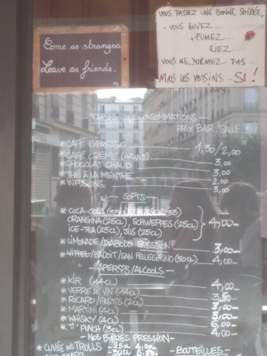 Les Trois Frères menu 3